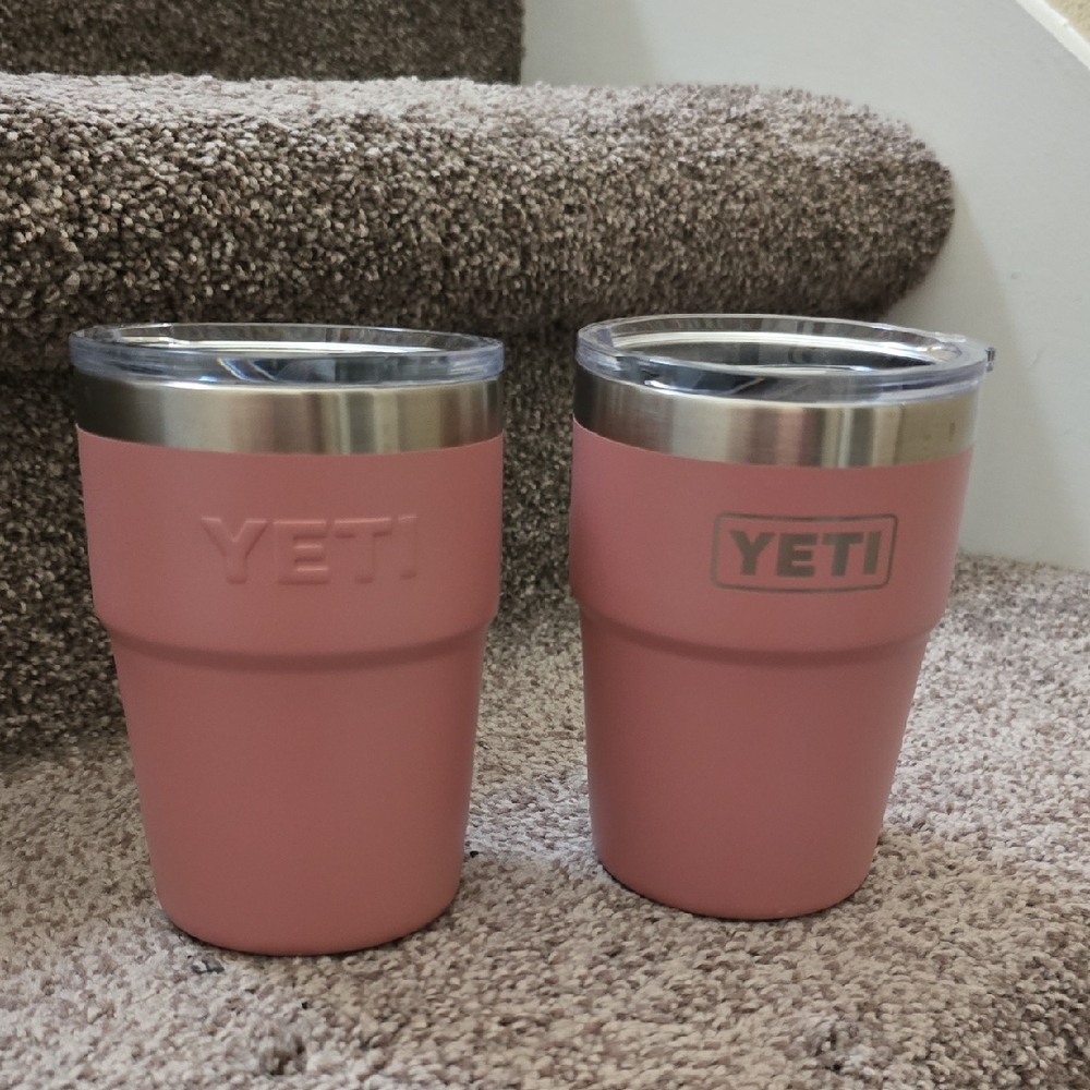 Yeti Dusty Pink Insulated Tumblers - Set of 2 16 Oz Stackable